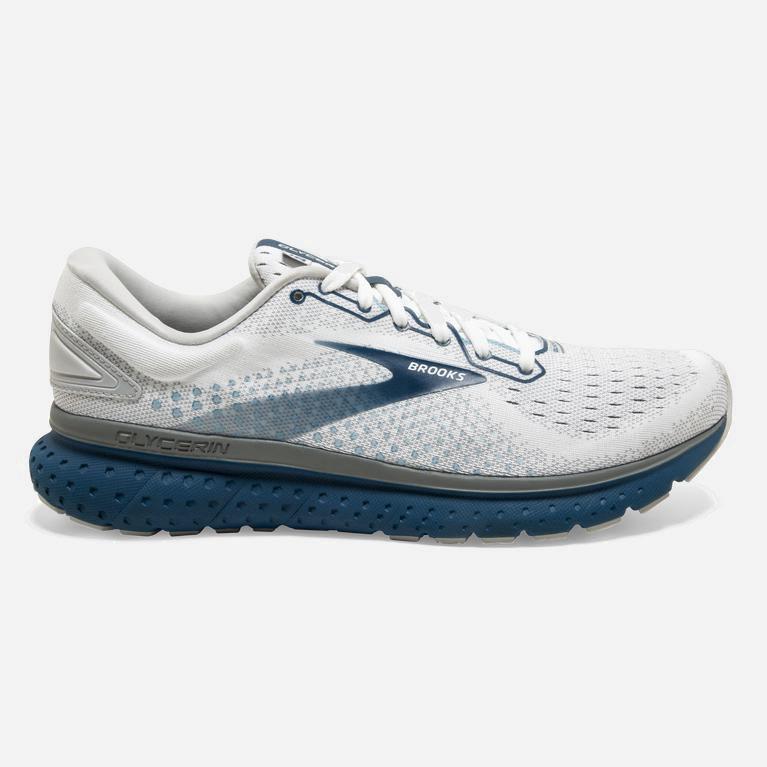 Ténis Brooks Glycerin 18 Sapatilhas De Corrida Para Estrada Homem Branco/Cinzentas (98345FASY)